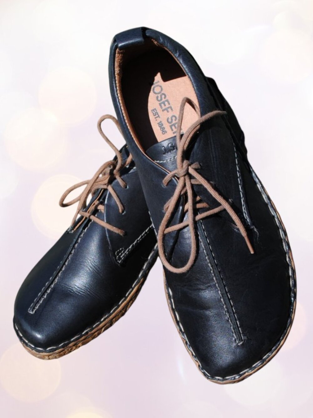 Josef Seibel 6.5 EU 37 Comfort Shoes Leather Lace Up Black